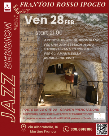 Jazz session al frantoio rosso ipogeo